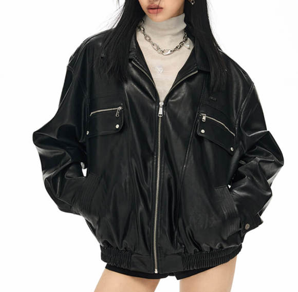 Customized Vintage Lapel Moto Jacket | Street Style | TOUCHES DARK ORIGINAL DESIGN LEATHER JACKETS