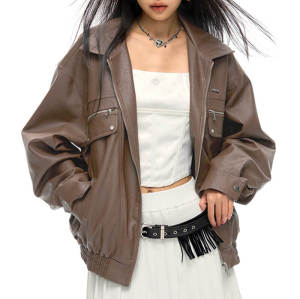 Customized Vintage Lapel Moto Jacket | Street Style | TOUCHES DARK ORIGINAL DESIGN LEATHER JACKETS