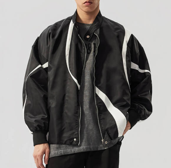 Custom Patchwork High Street Style Moto Jacket | Street Style | TOUCHES DARK ORIGINAL DESIGN BOMBER JACKETS