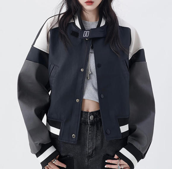 Custom Vintage PU Patchwork Short Baseball Jacket | Dark Vintage Style Jacket | Custom Variety Jacket Manufacturer | OEM & ODM