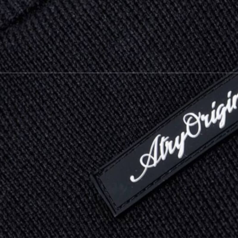 Custom Embroidered Zipper Polo Sweater Details