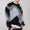 Custom Simple Geometric Colorblock Crew Sweater | Dark Vintage Style Sweater | Custom Sweater Manufacturer | OEM & ODM