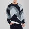 Custom Simple Geometric Colorblock Crew Sweater | Dark Vintage Style Sweater | Custom Sweater Manufacturer | OEM & ODM