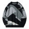 Custom Simple Geometric Colorblock Crew Sweater | Dark Vintage Style Sweater | Custom Sweater Manufacturer | OEM & ODM