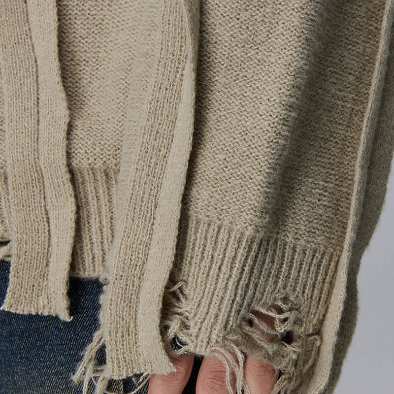 Custom Patchwork Knit Slouchy Sweater Details