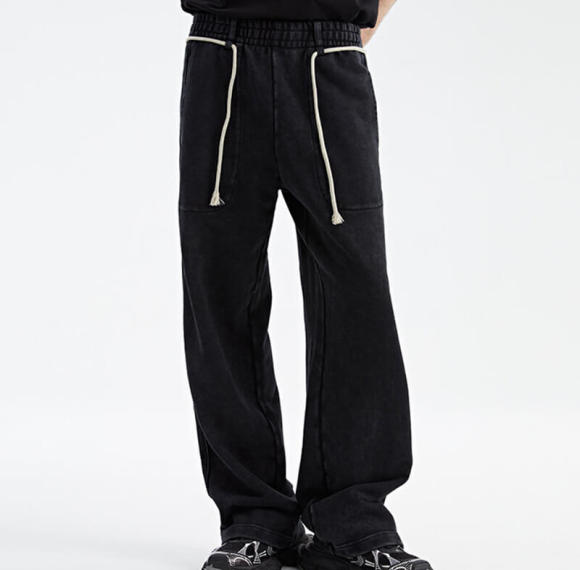 Custom Vintage Snow Wash Casual Pants | Dark Vintage Style Pants | Custom Pants Manufacturer | OEM & ODM