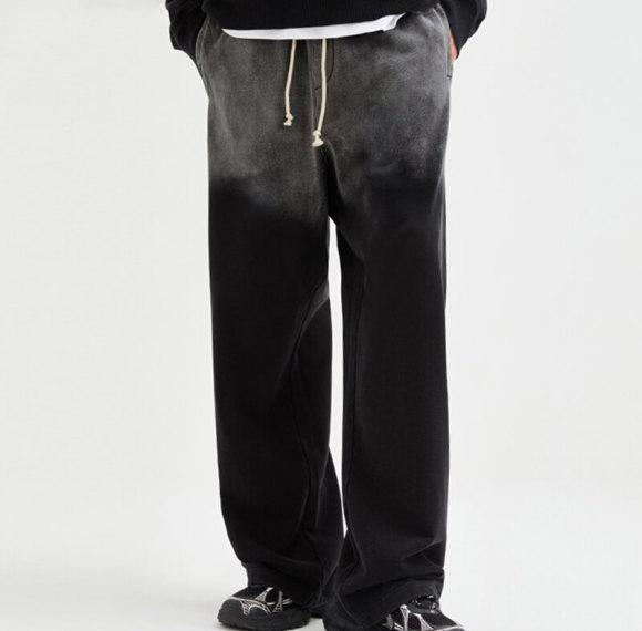 Custom Spray Color Gradient Loose Pants | Dark Vintage Style Denim Pants | Custom Pants Manufacturer | OEM & ODM