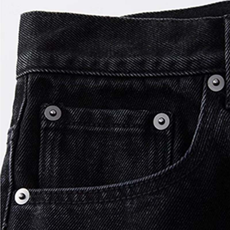 Custom Wash Straight Leg Wide Jeans Details