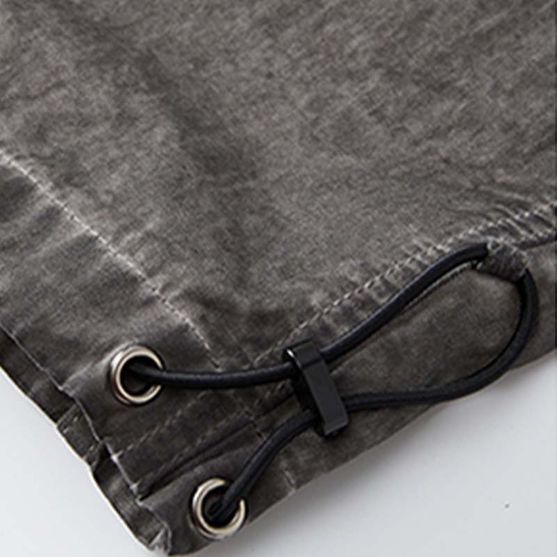 Custom Irregular Washed Cargo Pants Details