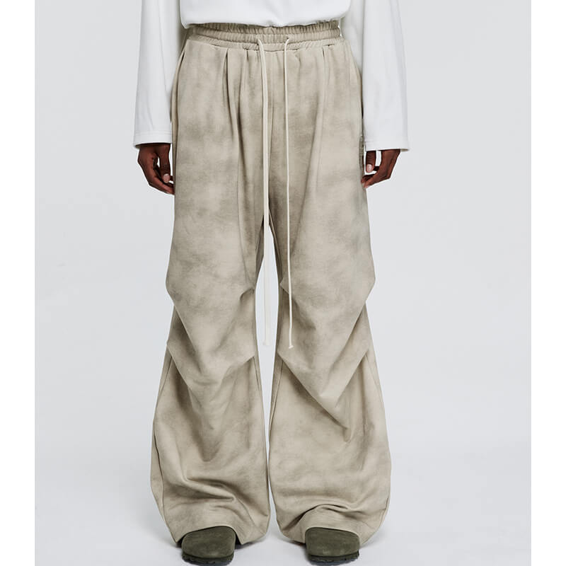 Custom Washed Pleated Casual Pants Features