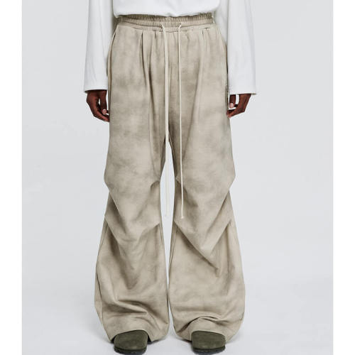 Custom Washed Pleated Casual Pants | Dark Vintage Style Casual Pants | Custom Pants Manufacturer | OEM & ODM