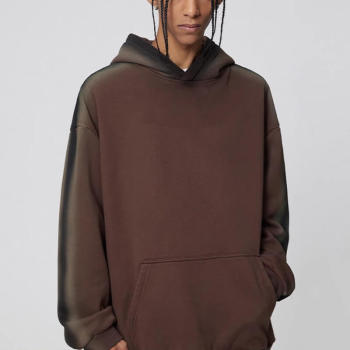 Custom Washed Gradient Padded Hoodie | Dark Vintage Style Hoodies | Custom Hoodies Manufacturer | OEM & ODM