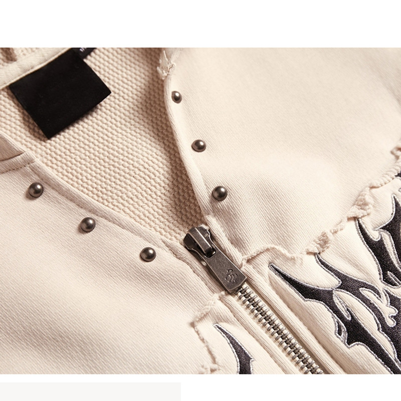 Custom Embroidered Sleeveless Zip Hoodies Details