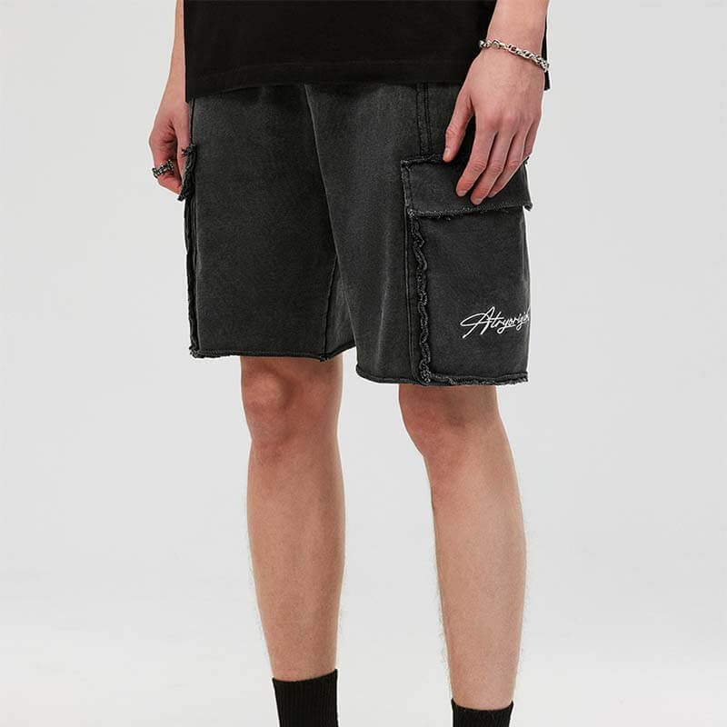 Custom Vintage Washed Street Style Shorts Features