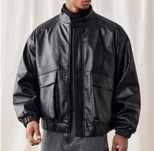 Custom PU Leather Racing Jacket | Dark Street Style | Touches Dark Original Design Baseball Jacket