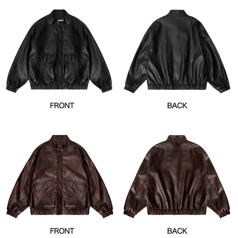 Custom PU Leather Racing Jacket