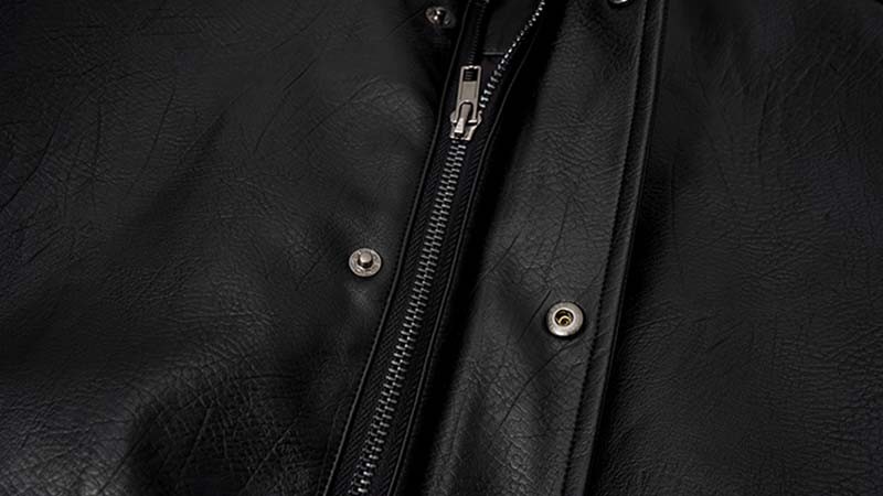 Custom PU Leather Racing Jacket Detail