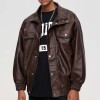 Custom Street Punk PU Leather Jacket | Dark Street Style | Touches Dark Original Design Baseball Jacket