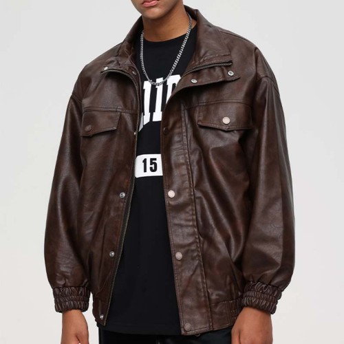 Custom Street Punk PU Leather Jacket | Dark Street Style | Touches Dark Original Design Baseball Jacket