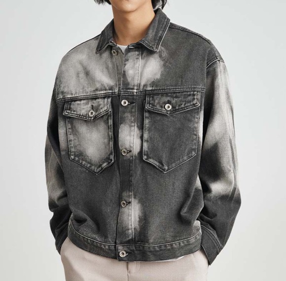 Custom Loong Printed Tie-Dye Denim Jacket | Denim Fabric| Vintage Street Style | Dark Style Streetwear Jacket