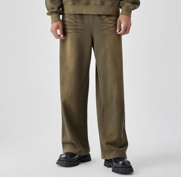 OEM Custom Spray Color Washed Straight Leg Pants | 100% Cotton | Simple Styles | Custom Pants Manufacturer