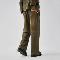 OEM Custom Spray Color Washed Straight Leg Pants | 100% Cotton | Simple Styles | Custom Pants Manufacturer