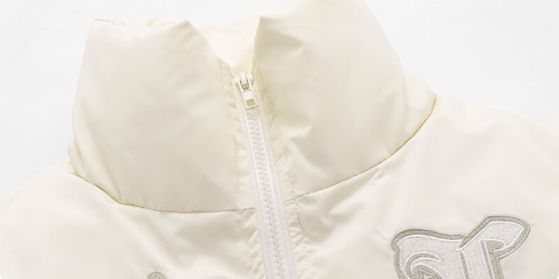 OEM Custom Vintage Embroidered Puffer Jacket Details