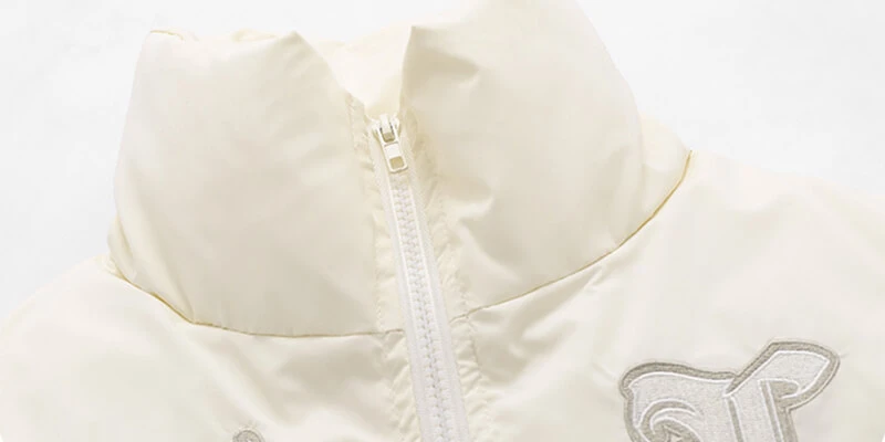 OEM Custom Vintage Embroidered Puffer Jacket Details