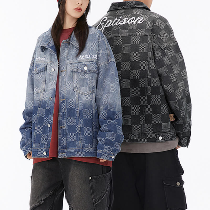 OEM Custom Gradient Embroidered Denim Jacket Features