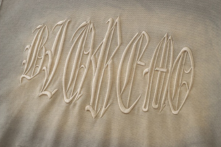 Custom Sun Faded Embroidered Hoodie Details