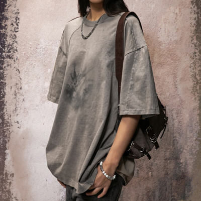 Vintage Washed Dragon Printing Batik T-Shirt | 250GSM, Cotton Fabric | Vintage Street Style | Dark Style Streetwear T-Shirts