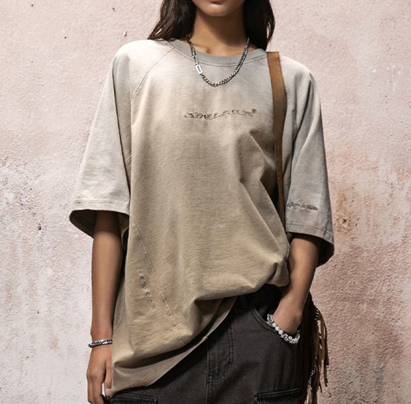 Custom Washed Embroidered Vintage T-Shirt | 270GSM, Cotton Fabric | Vintage Street Style | Dark Style Streetwear Gradient T-Shirts