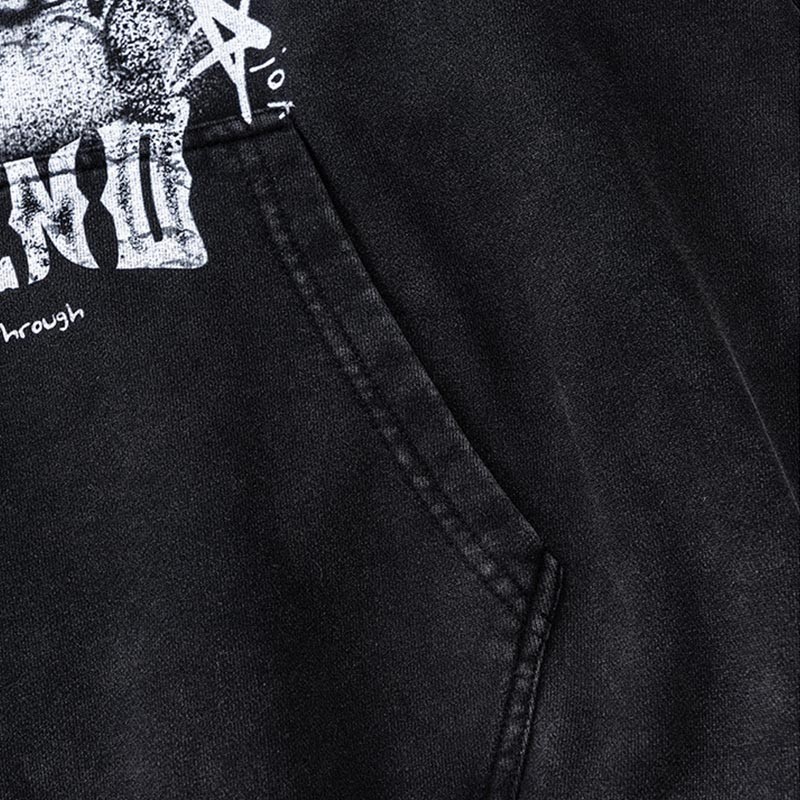 Custom Heavyweight Washed Hoodies Details