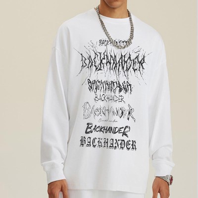 Custom Snow Washed Long Sleeve T-Shirts | 270GSM, Cotton Fabrics | Vintage Street Style | Dark Style Streetwear T-shirts