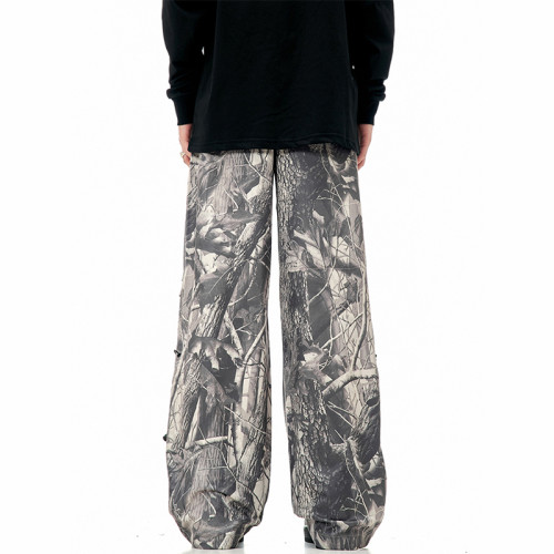 OEM Custom Vintage Camouflage Cargo Pants | Denim Fabric | Vintage Street Style | Dark Style Streetwear Jacket