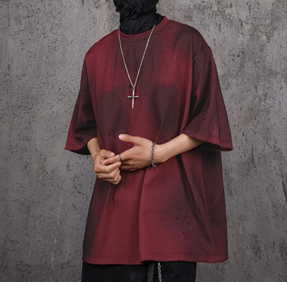 Custom Spray Color Vintage T-Shirt | Cotton Fabric | Punk Style | OEM Streetwear Manufacturer