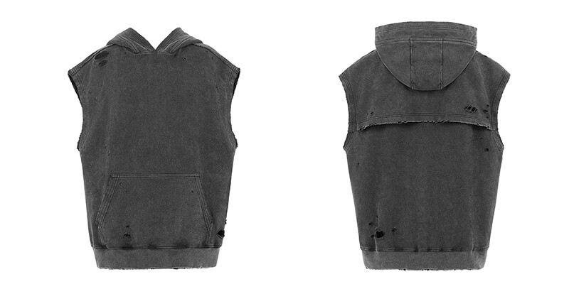 Custom Vintage Washed Sleeveless Hoodie