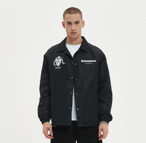 Original Design Custom Skull Print Coach Jacket | 100% Polyester | Street Style | Custom Jacket Manufacturer