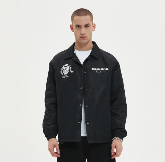 Original Design Custom Skull Print Coach Jacket | 100% Polyester | Street Style | Custom Jacket Manufacturer