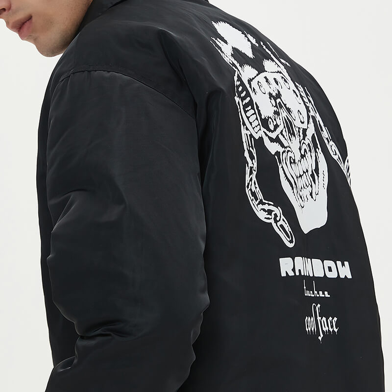 Original Design Custom Skull Print Coach Jacket