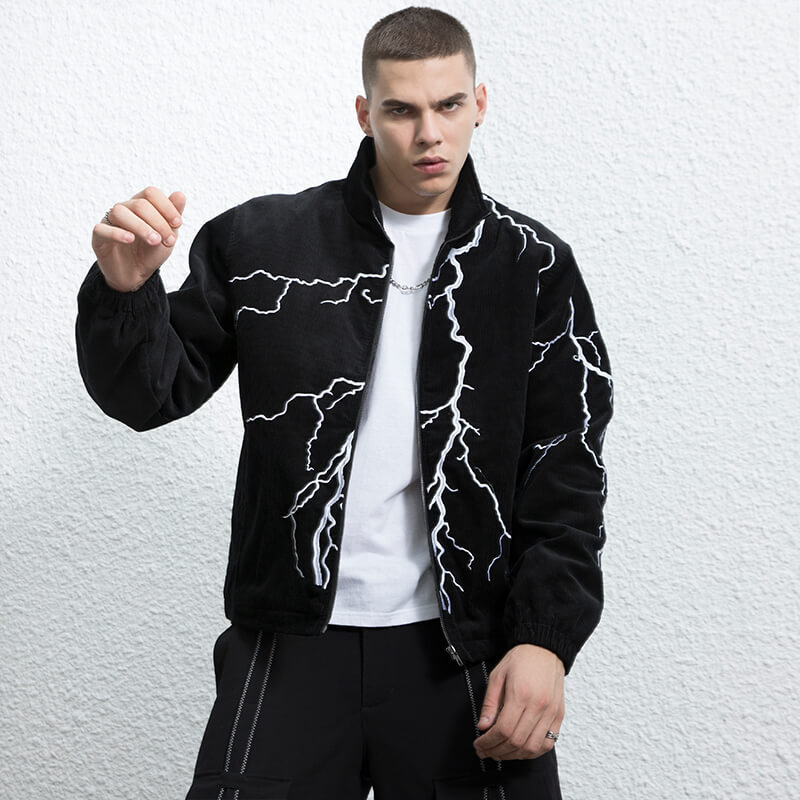 Custom Lightning Embroidered Down Coats