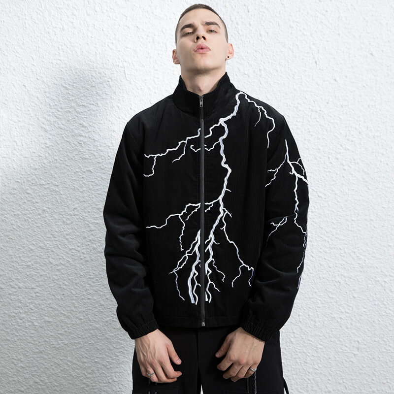 Custom Lightning Embroidered Down Coats Detailed Pictures 