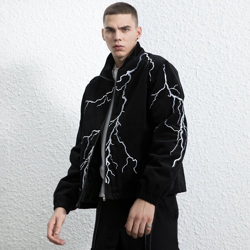 Custom Lightning Embroidered Down Coats Detailed Pictures 