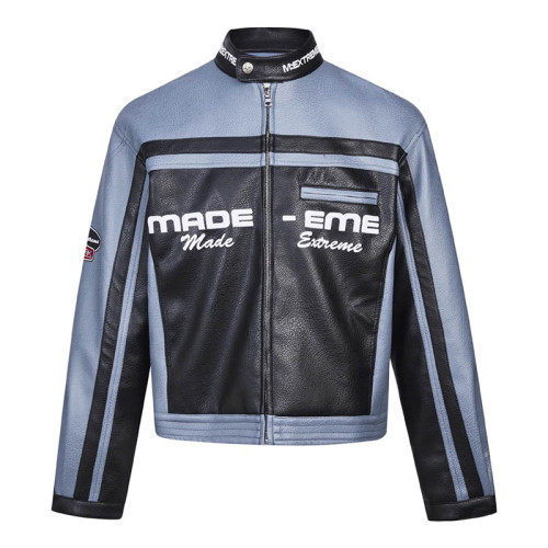 Custom PU Leather Patchwork Racing Jacket | Custom Racing Jacket | Street Style | Custom Jacket Manufacturer