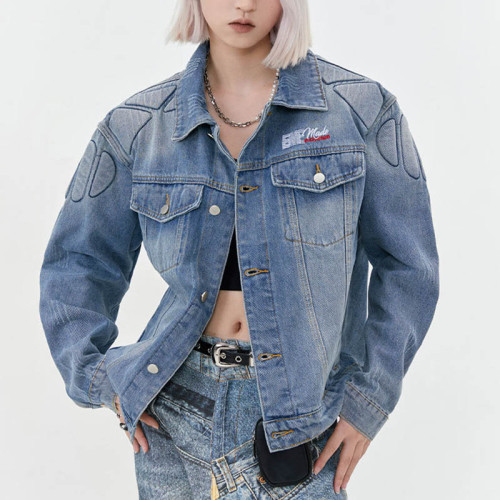 Custom 3D Embossed Washed Denim Jacket | Custom Denim Jacket | Street Style | Custom Jacket Manufacturer