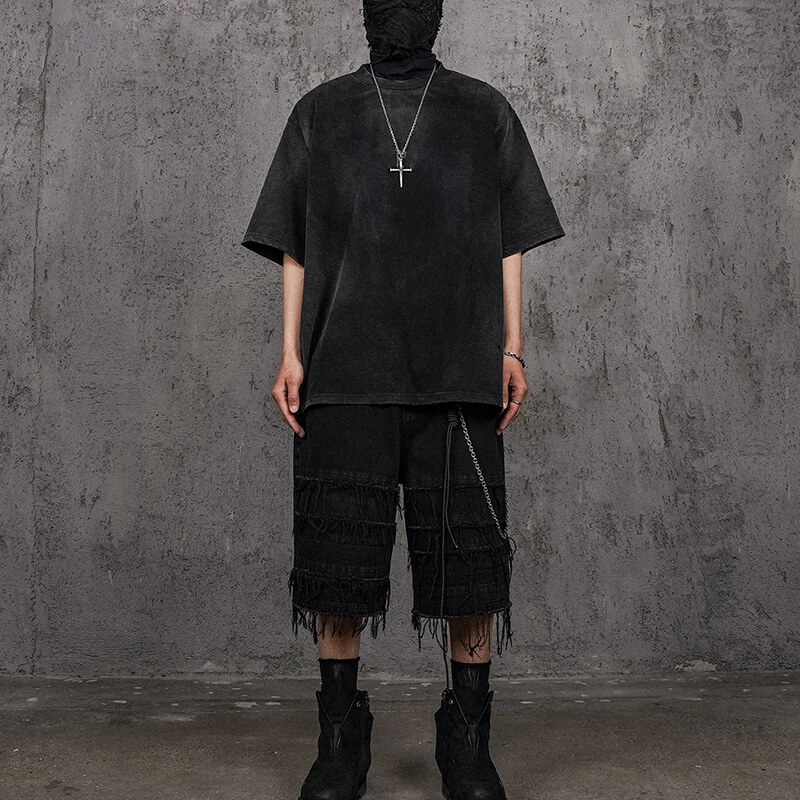 Custom Vintage Washed Dark Printed T-Shirt