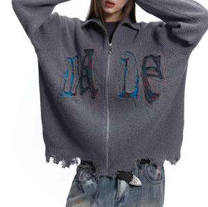 Custom Punk Style Embroidered Sweater | Cotton Fabrics | Punk Style | Custom Vintage Sweater Manufacturer