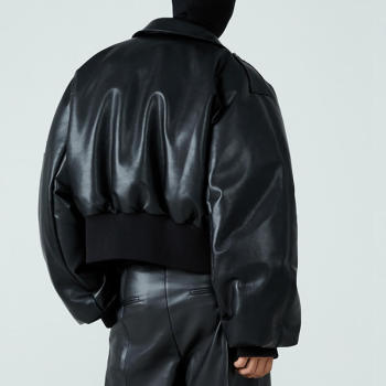 OEM Custom PU Leather Short Cotton Coats | Punk Style | Boxy Fit | Custom Vintage Coats Manufacturer