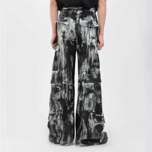 OEM Custom Vintage Tie-Dye Cargo Pants | Denim Fabrics | High Street Style | Custom Vintage Pants Manufacturer