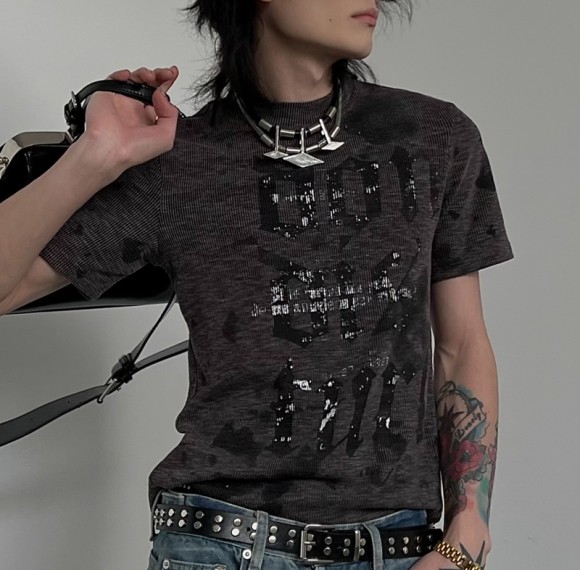 Custom Punk Slim Fit Printed T-Shirt | Blended Fabrics | Punk Style | Vintage T-Shirts Manufacturer